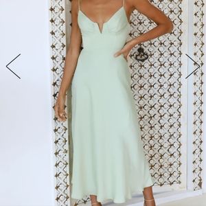 Hello molly-PRIVATE KISS MIDI DRESS AVOCADO small